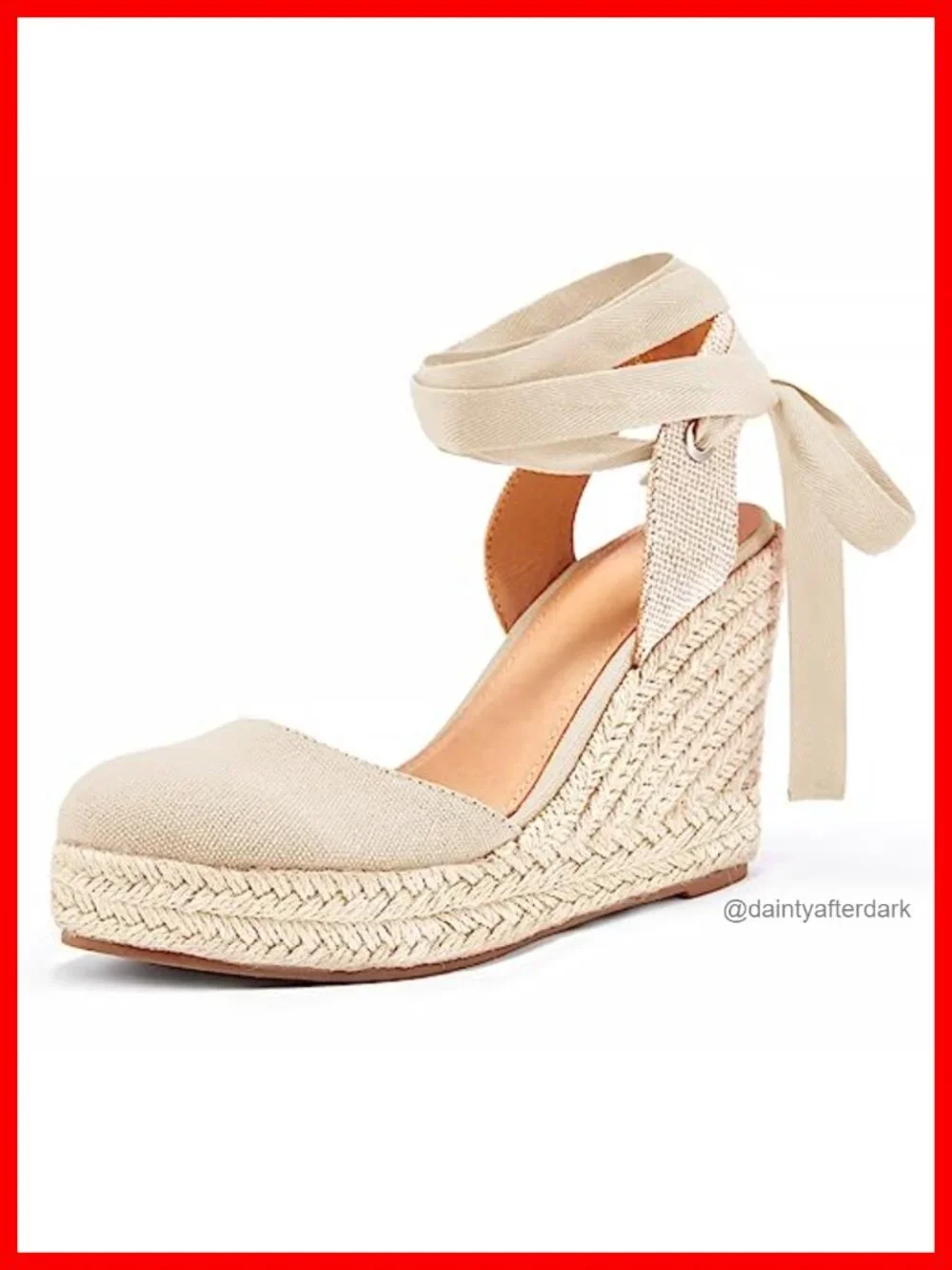 Women's Espadrille Wedge Sandals Lace Up Ankle Strap